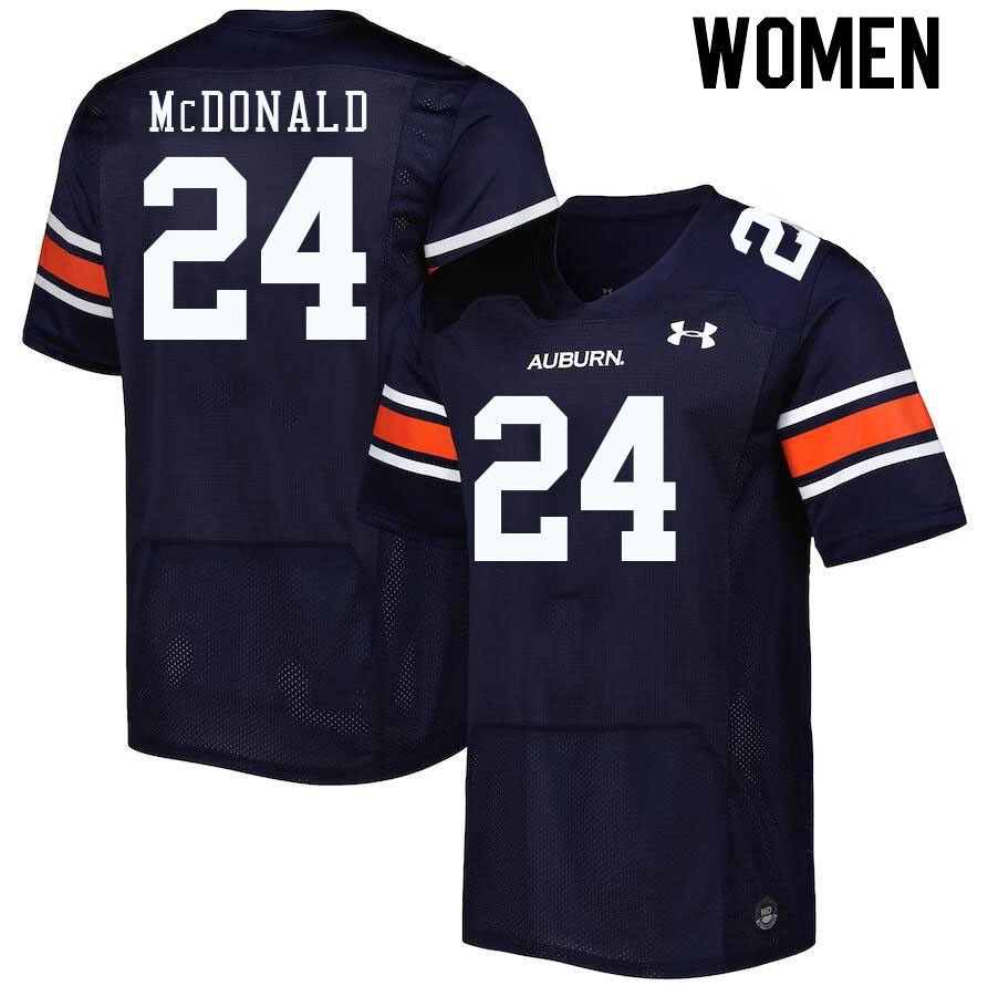 Women's Auburn Tigers #24 Craig McDonald Navy 2023 College Stitched Football Jersey